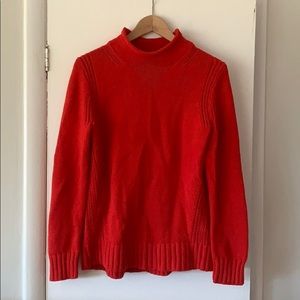 Red jcrew always rollneck sweater